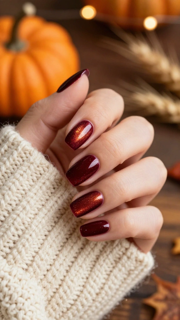 Velvet maroon cat-eye