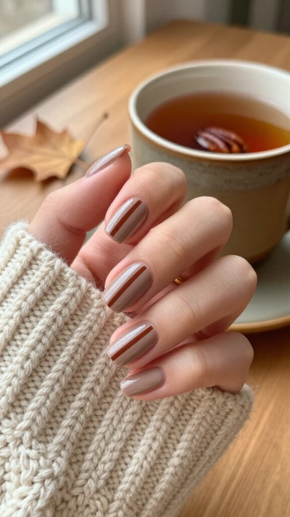 Neutral pecan pie stripe
