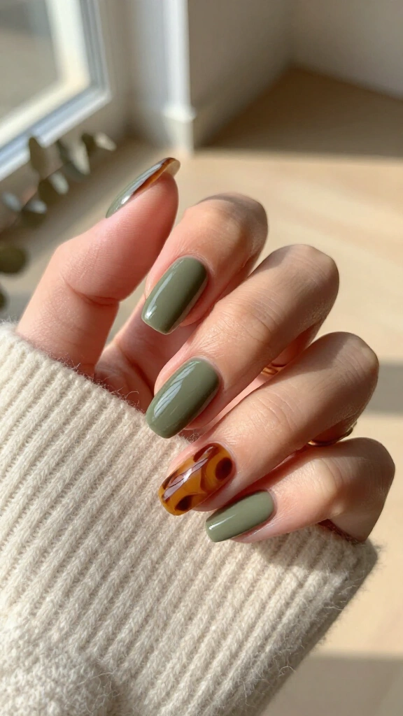 Muted olive tortoiseshell