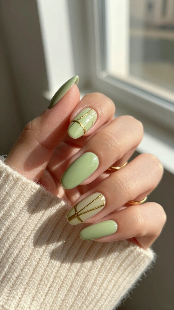Creamy pistachio and gold