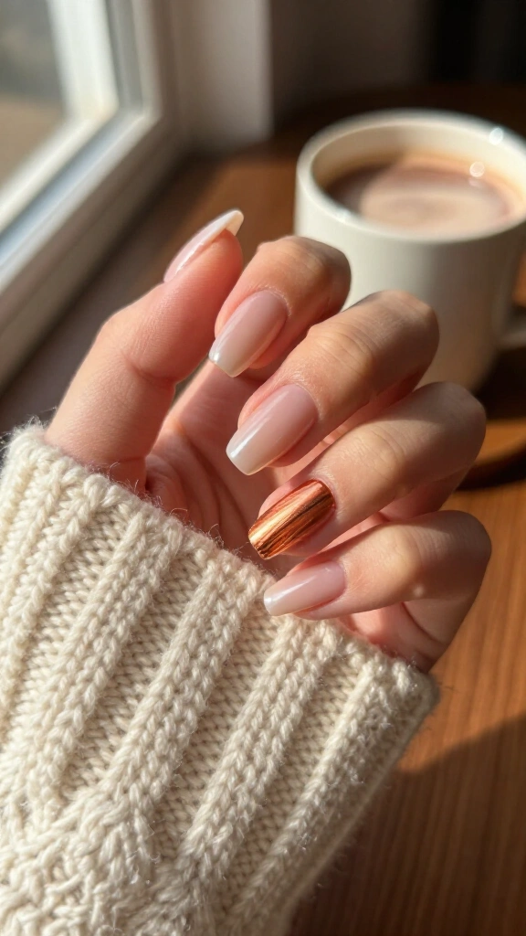 Metallic copper stripe