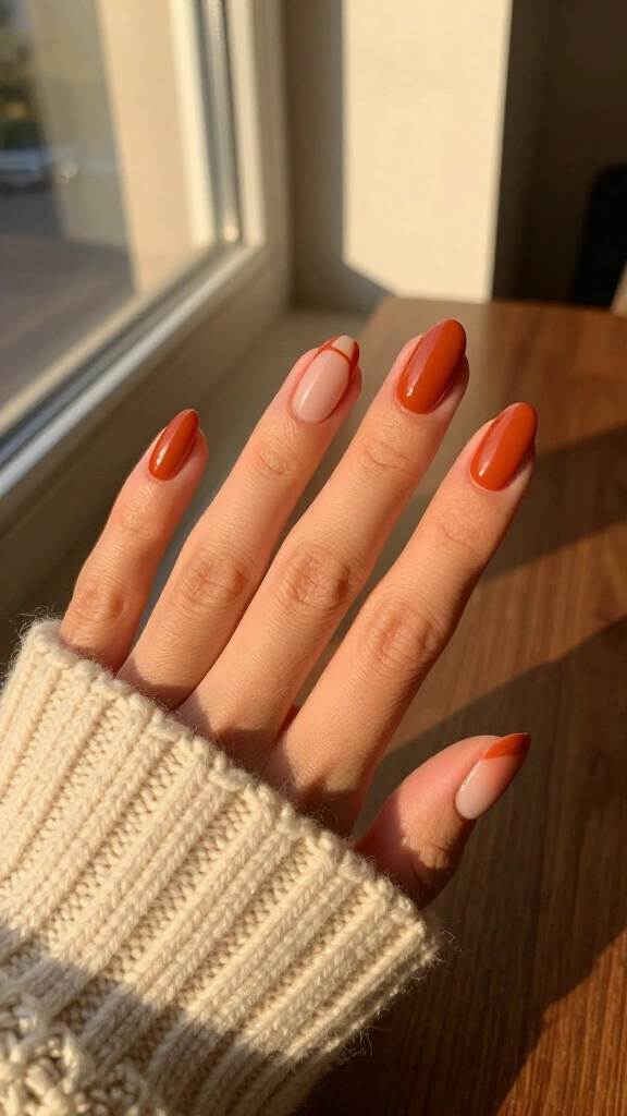 Terracotta diagonal micro-stripes