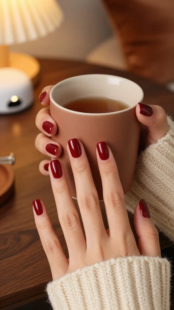 Dark cherry gel stick-ons