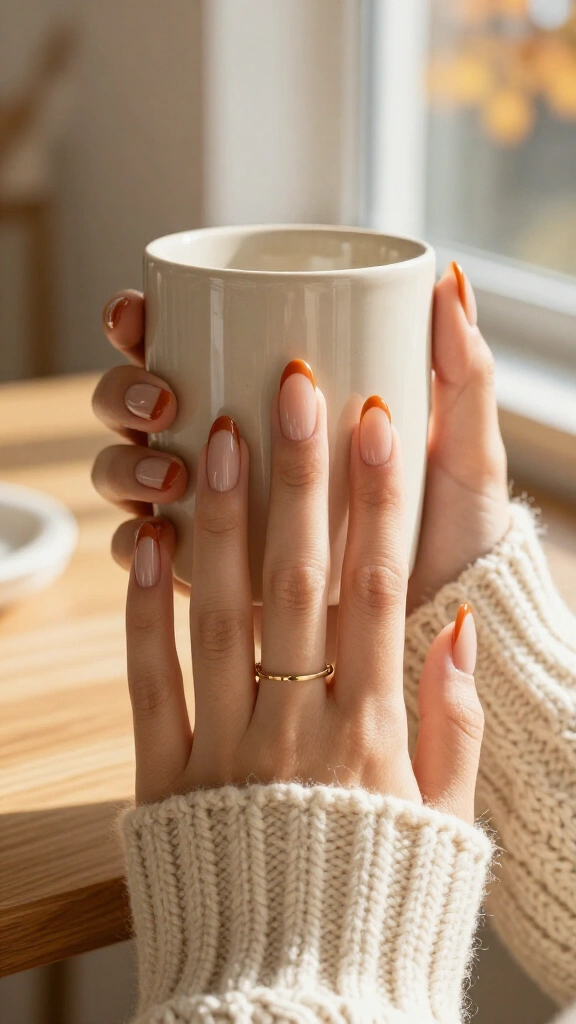 Burnt orange French tips