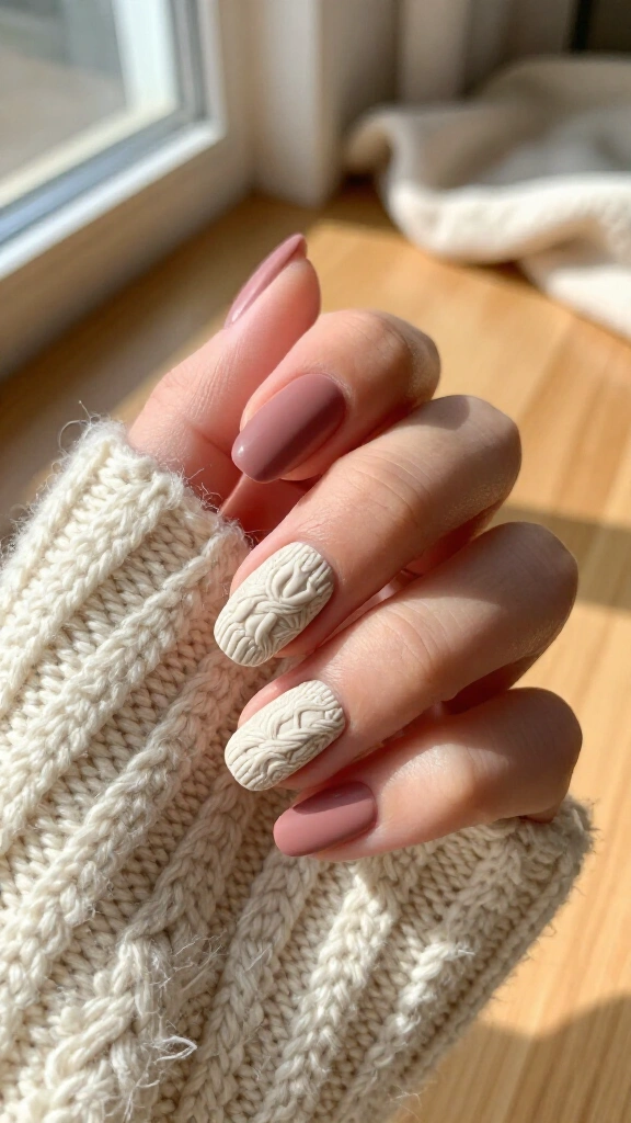 Cable knit textured accent