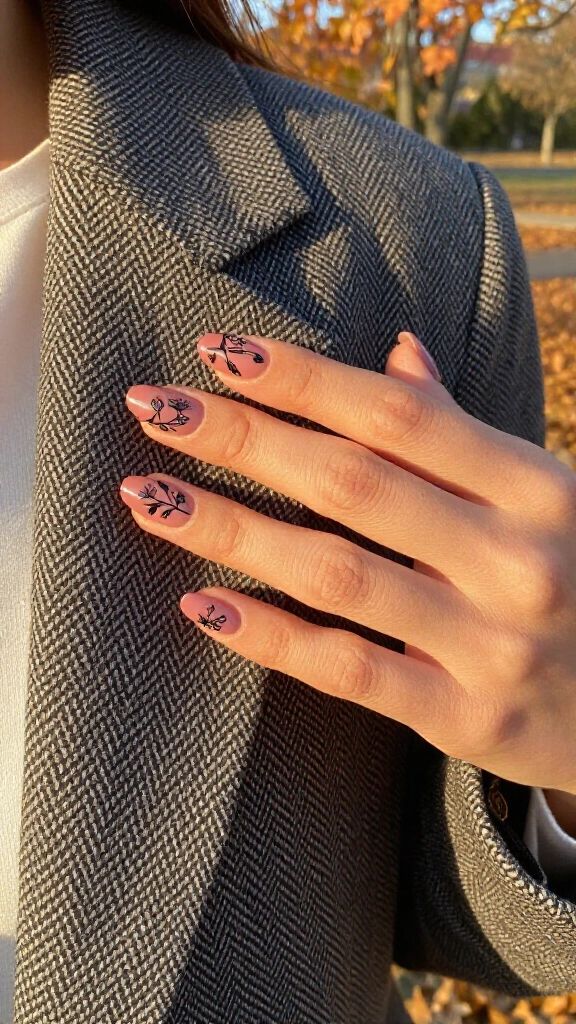 Dusty rose floral stamping