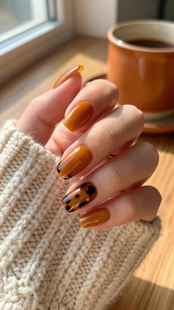 Warm amber tortoiseshell accents
