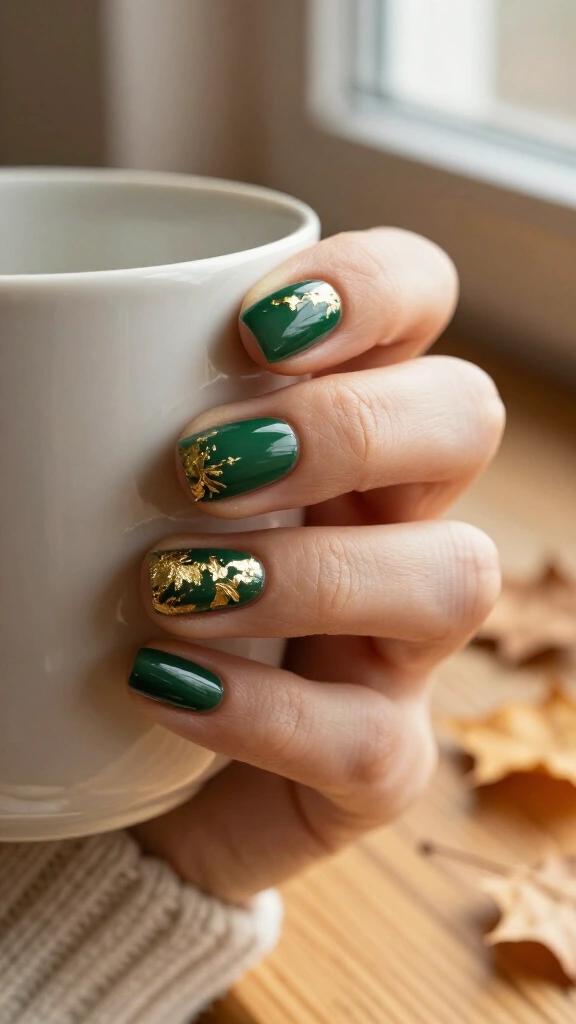 Golden leaf foil accents