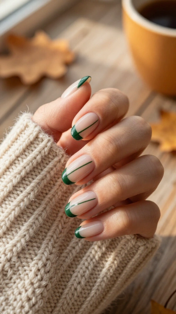 Forest green micro-lines