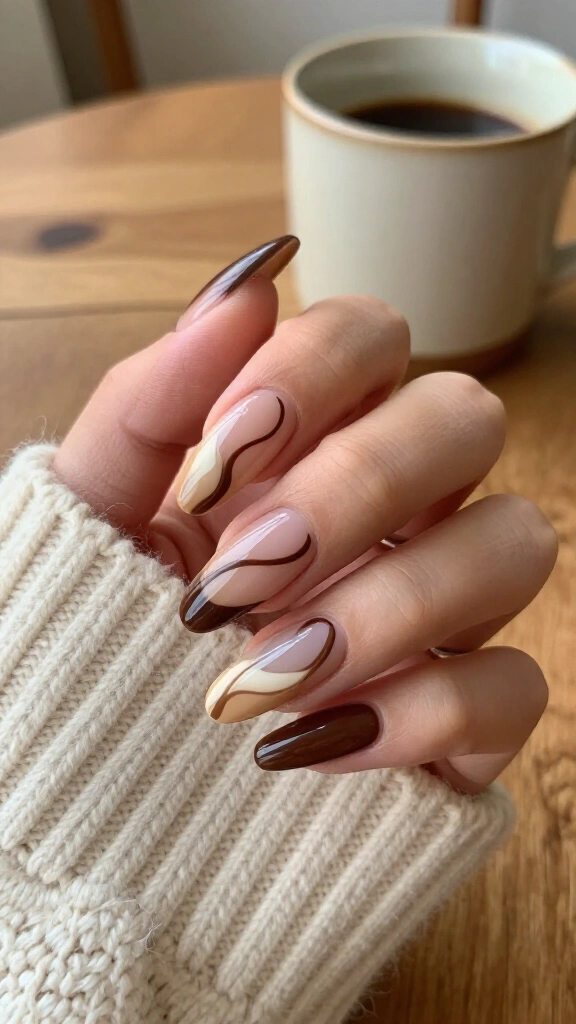 Dark mocha swirl illusion
