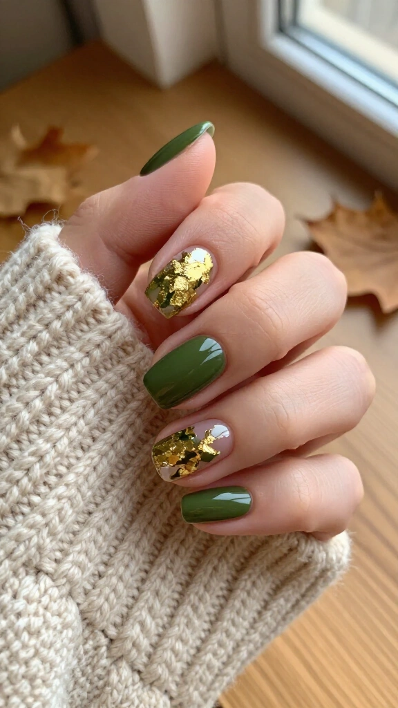 Olive and gold foil mix