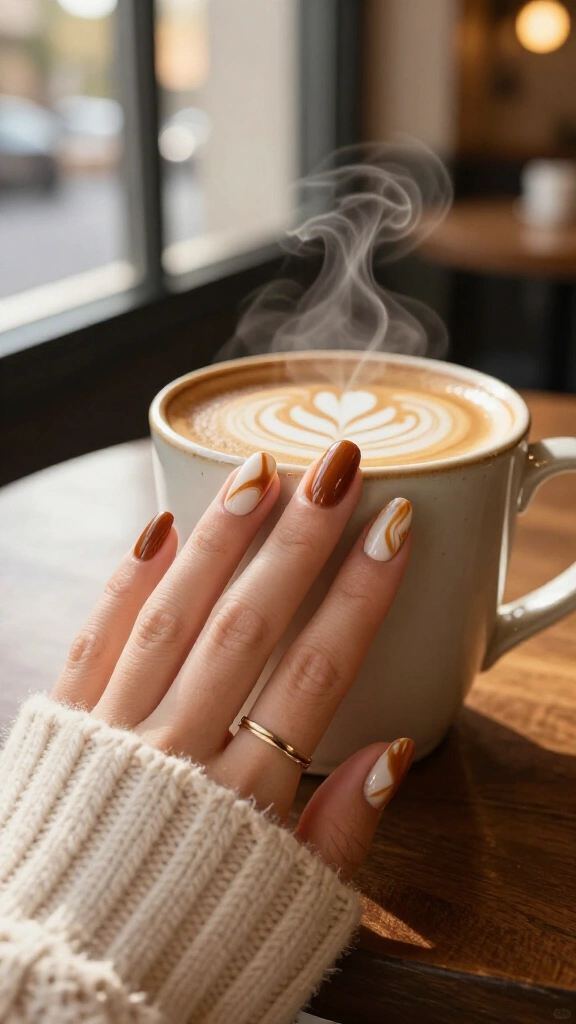 Caramel swirl latte art