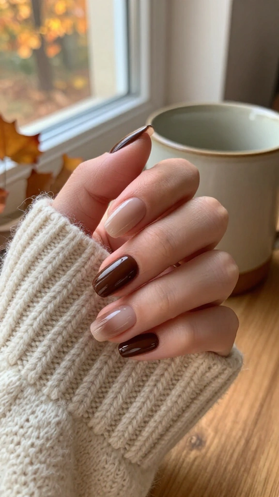 Rich fudge aura nails