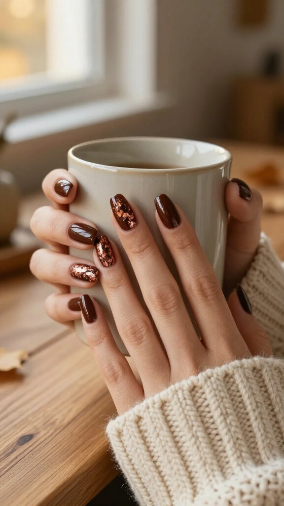 Dark cocoa foil flakes