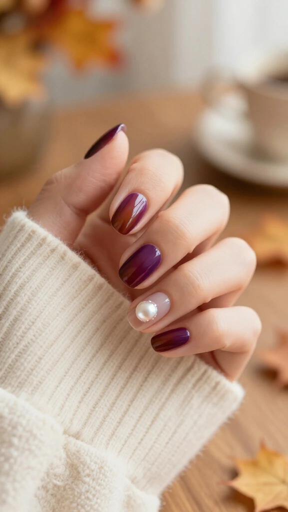 Rich Fig Gloss & Pearl Details