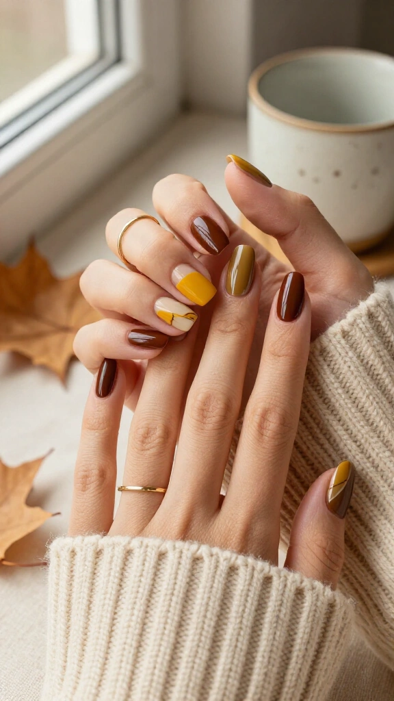 Mustard Yellow & Deep Brown Balance