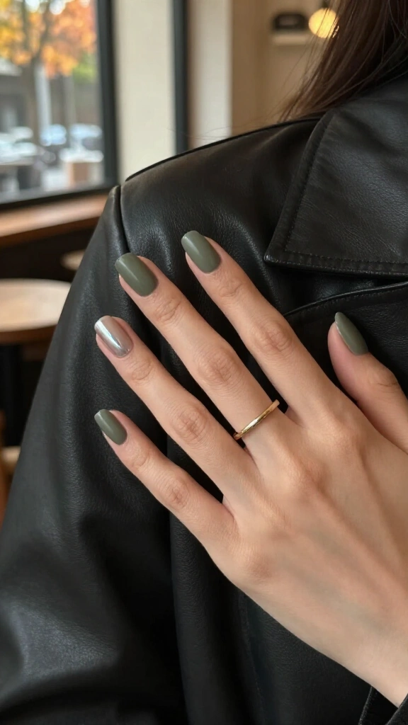 Muted olive green matte
