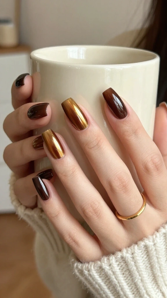 Deep espresso and bronze melt