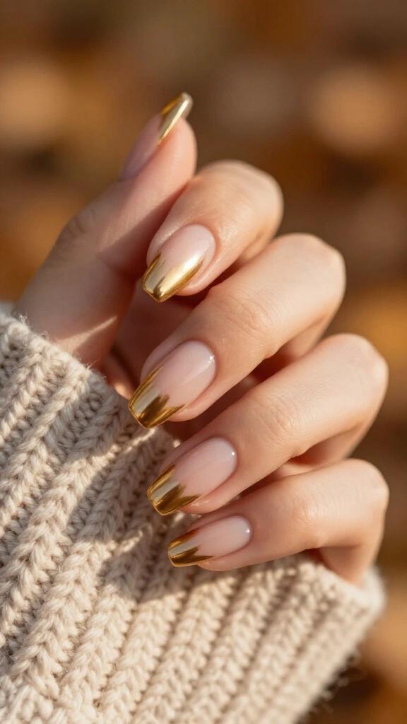 Liquid gold French tips