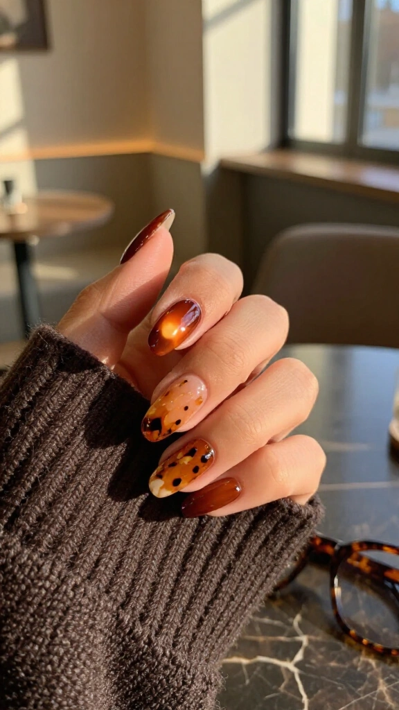 Tortoiseshell accent almonds