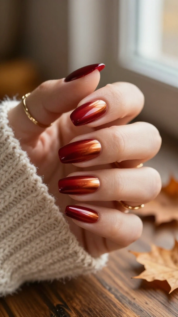 Rust and ruby molten ombre