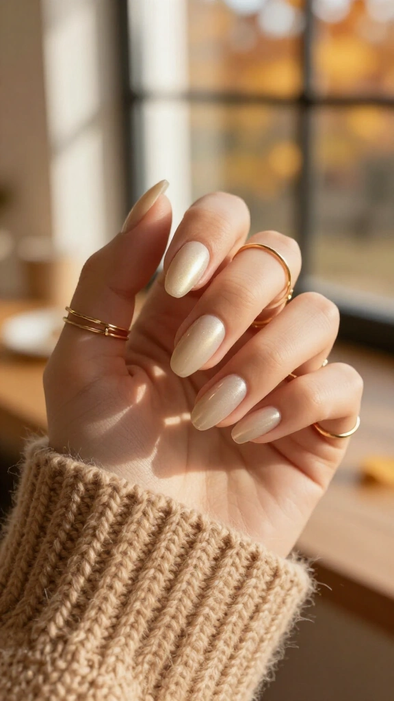 Pearlescent champagne shimmer