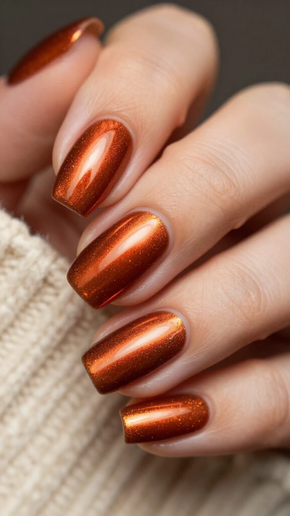 Burnt sienna chrome cat-eye