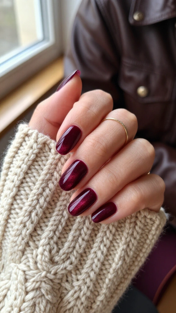 Deep burgundy velvet gel