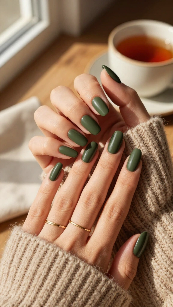 Matte olive branch green