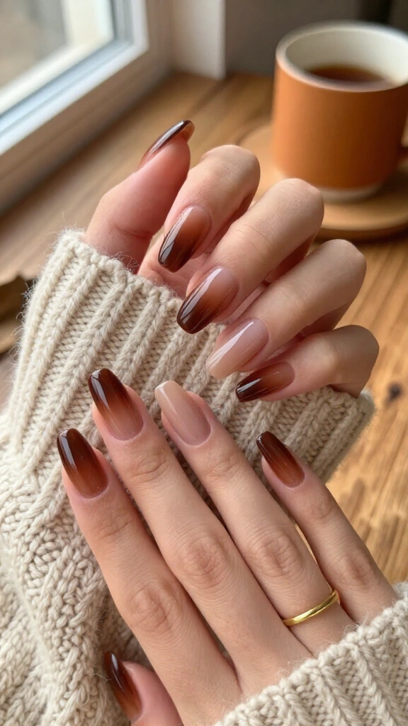 Deep chocolate brown ombré