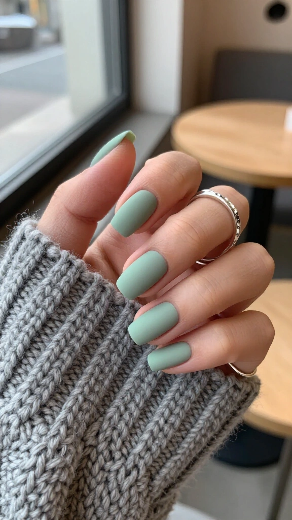 Frosted sage green