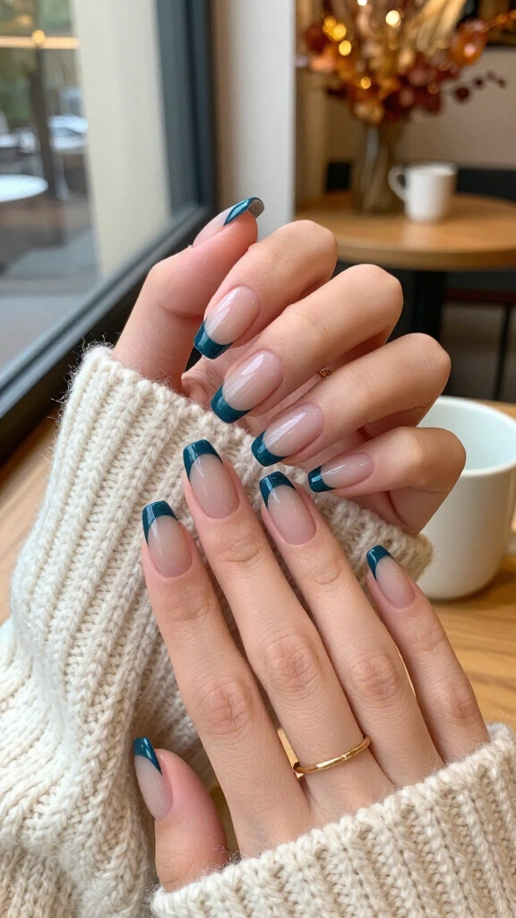 Deep teal micro-French