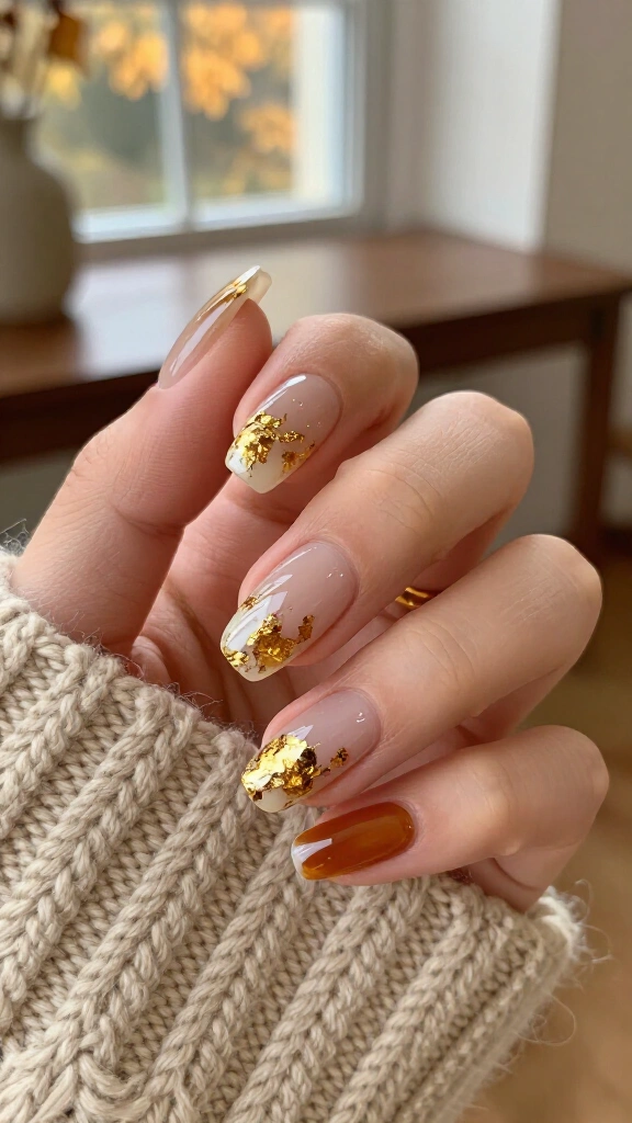 Antique gold leaf accents