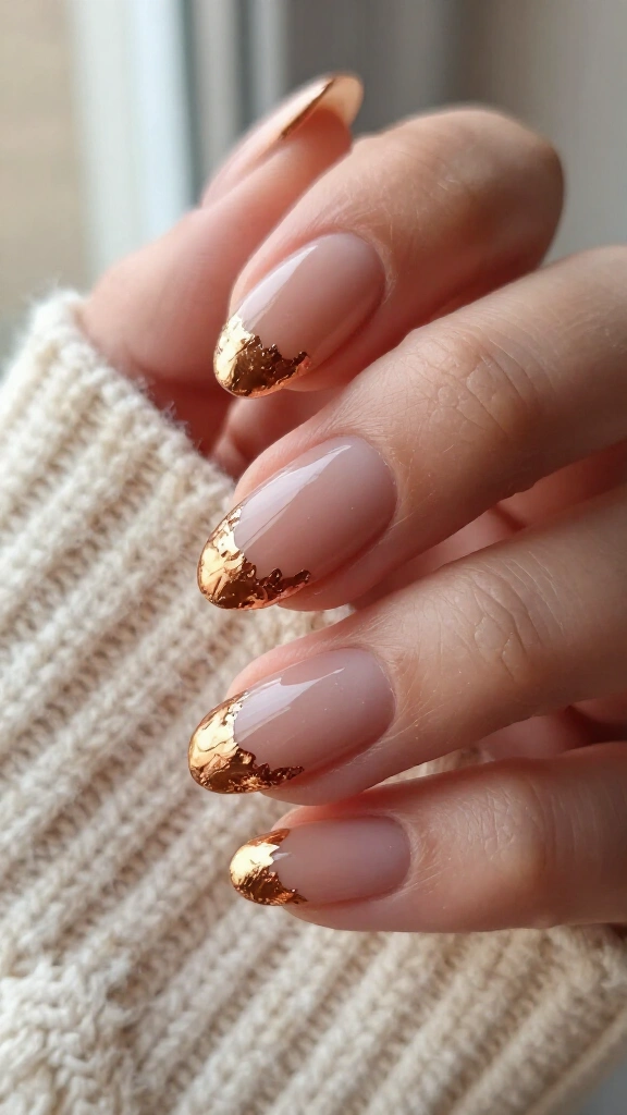 Metallic copper foil drips