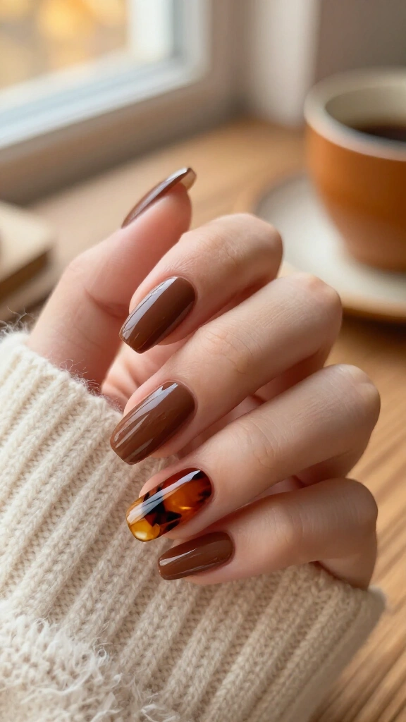 Tortoiseshell accent on nude base