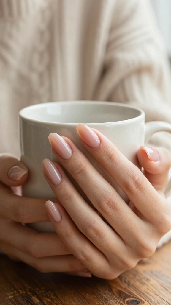 Seamless sheer pink cuticle fade