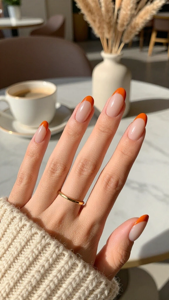 Burnt orange French tips