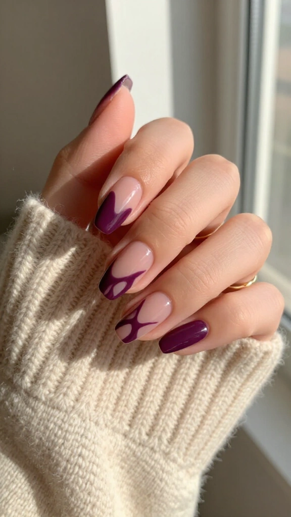 Deep plum swirls
