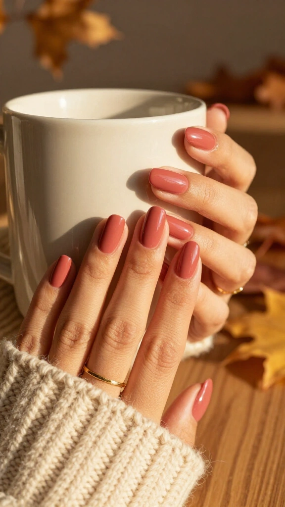 Warm terracotta pink