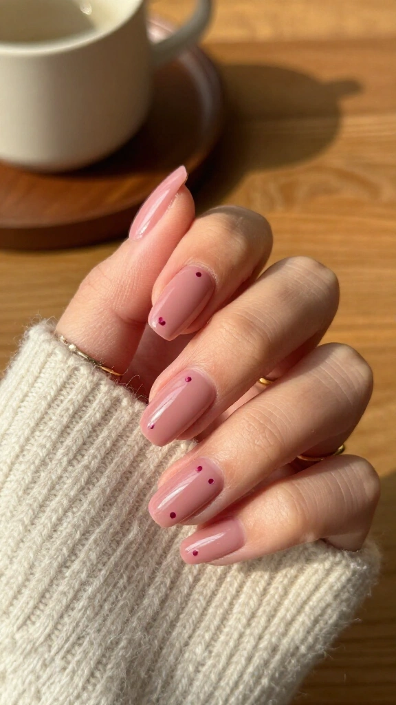 Nude-pink minimalist dots