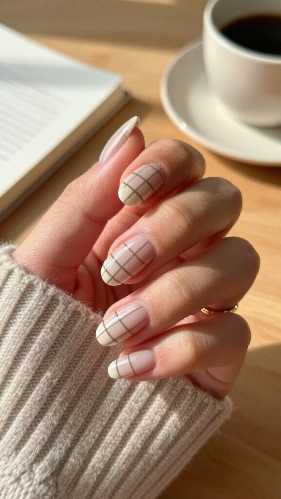 Taupe grid art