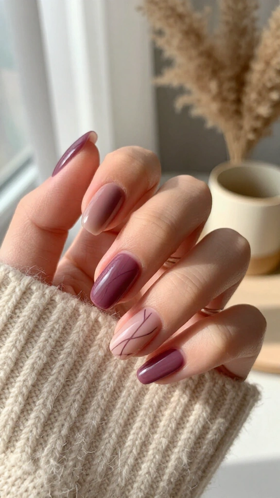 Moody mauve negative space