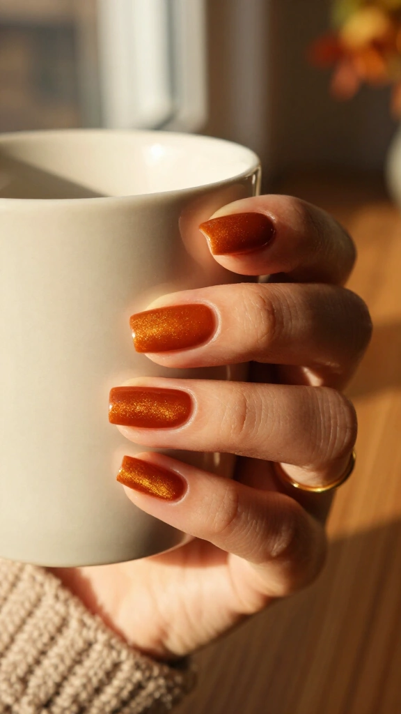 Spiced cider velvet nails