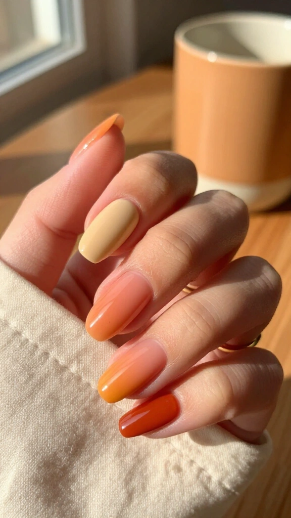 Rust orange and peach gradient