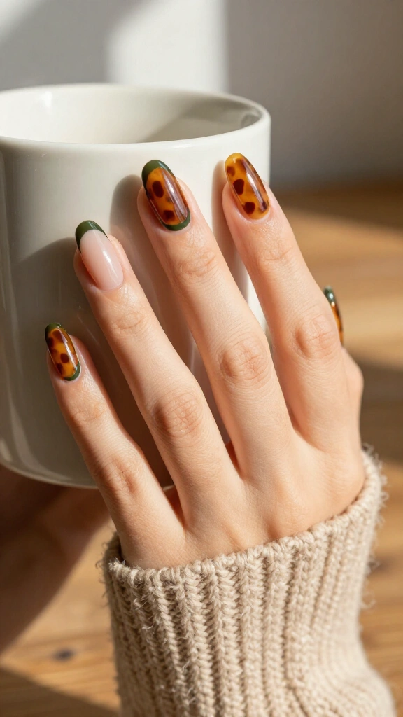 Olive tortoiseshell tips