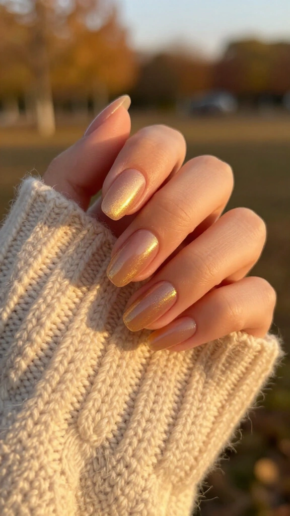 Golden hour champagne shimmer