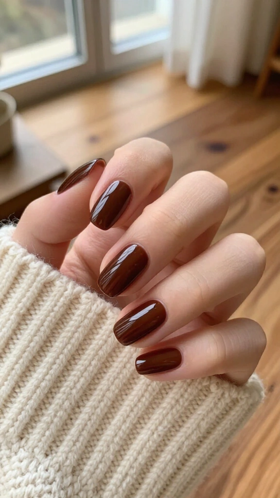 Deep espresso gel with ultra-gloss finish