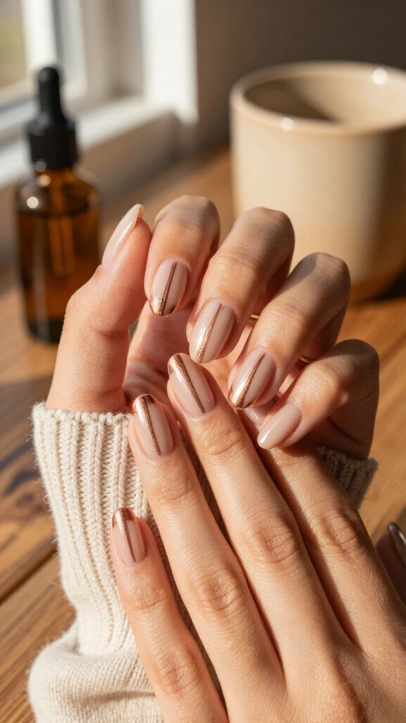 Metallic mocha stripes
