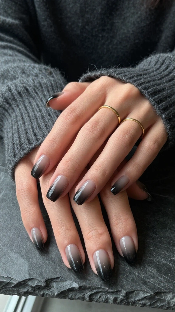 Smoked charcoal ombré