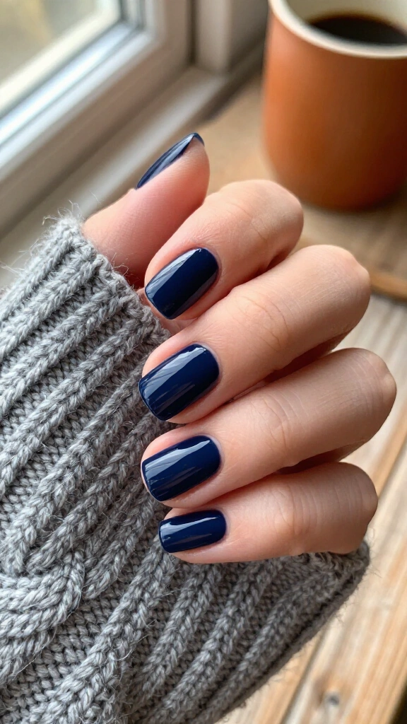 Midnight navy crisp square